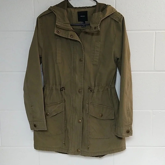 Forever 21 Jackets & Blazers - FOREVER 21 LAGENLOOK, OLIVE GREEN COTTON JACKET, FULLY LINED